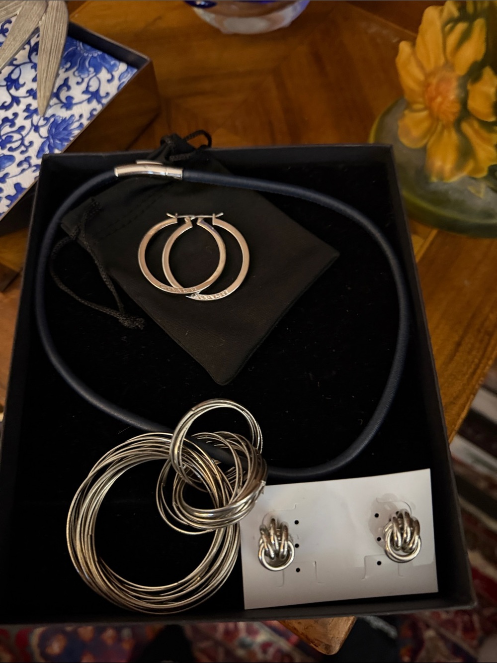 Coach Hoop Earrings with Modernist Pendant